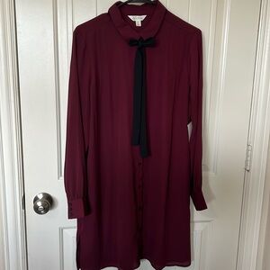 decree XL maroon black tie dress